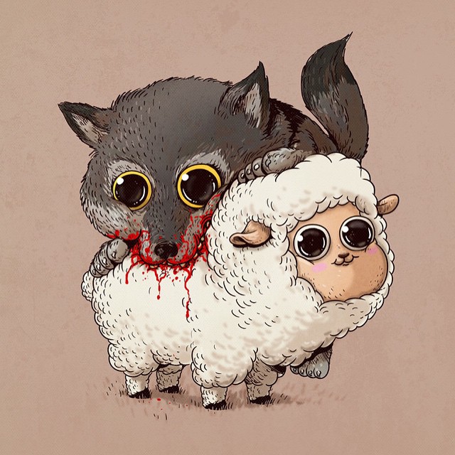 Alex-Solis-Adorable-and-Morbid-Illustrations-Of-Predators-2