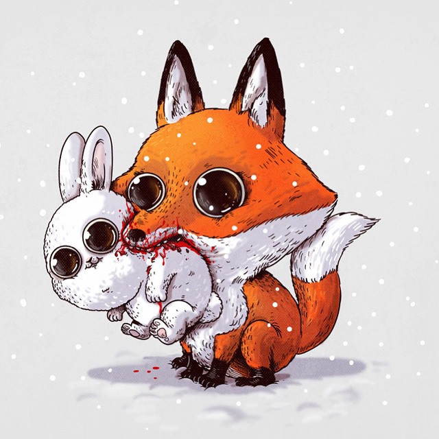 Alex-Solis-Adorable-and-Morbid-Illustrations-Of-Predators-7