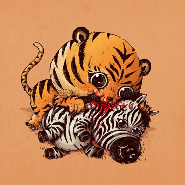 Alex-Solis-Adorable-and-Morbid-Illustrations-Of-Predators-8